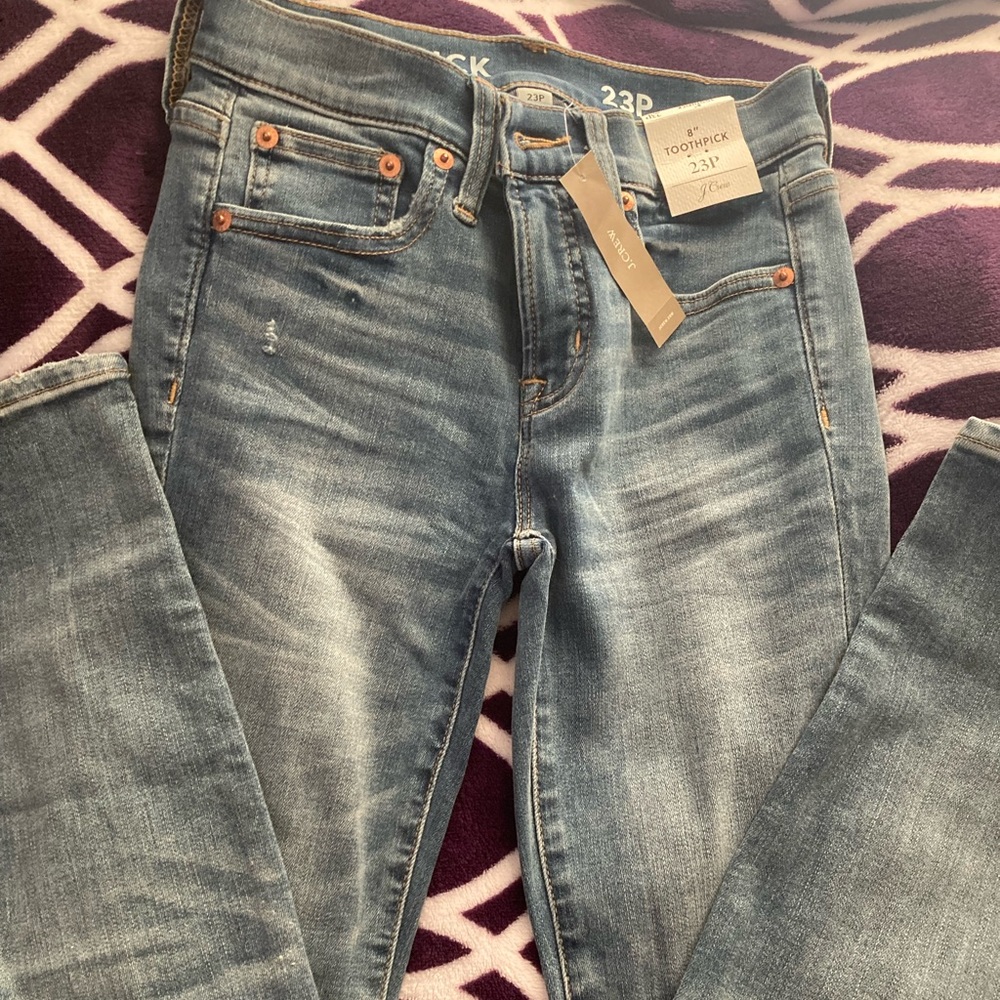 J Crew 8” toothpick jeans